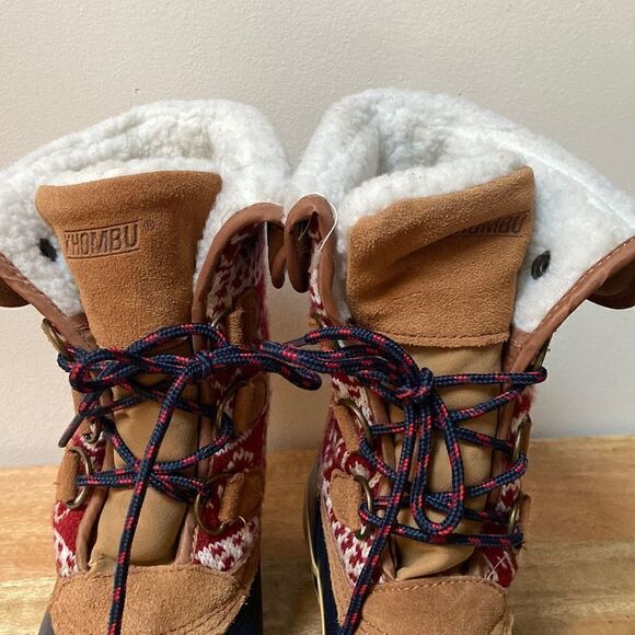 Khombu Maya Cold Weather Duck Boots Red / Navy Size 7M New - Picture 7 of 12